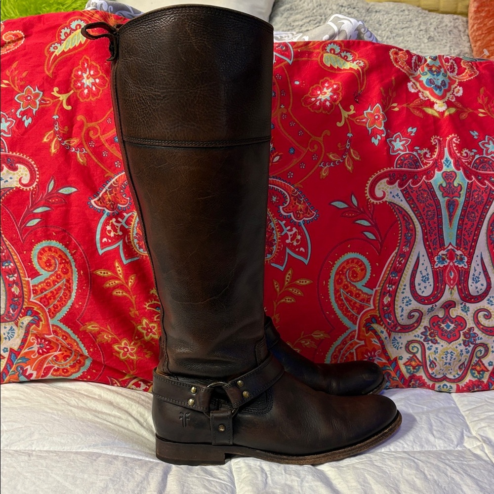 Frye Rich Congac Leather Riding Boots - Picture 4 of 16